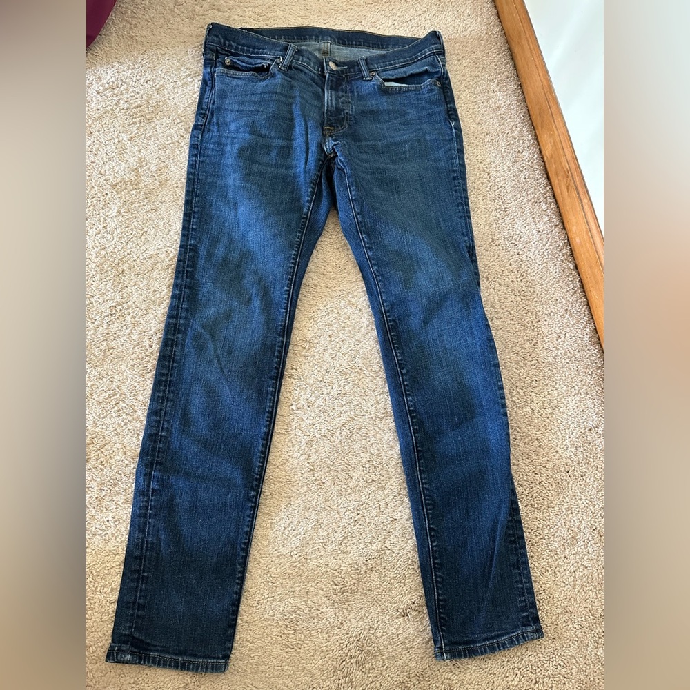 Abercrombie & Fitch Blue Skinny Jeans with Sleek Fit 32x32